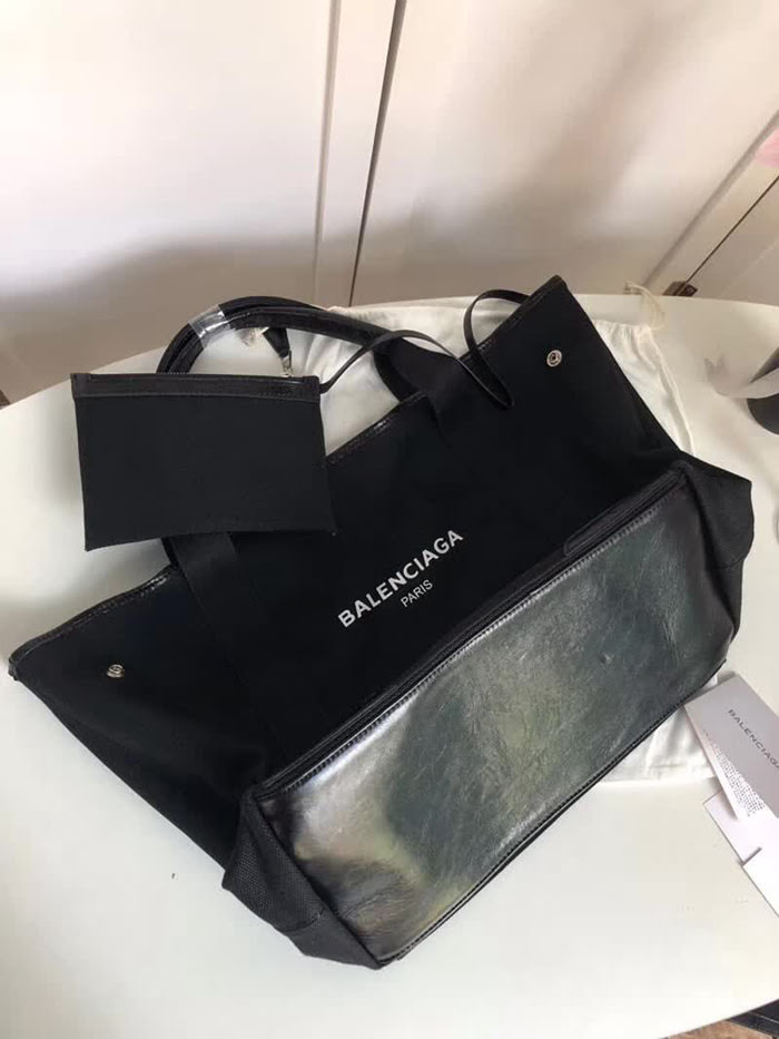 BALENCIAG巴黎世家 NAVY CABAS 子母購物袋 黑色帆布袋  BL1627